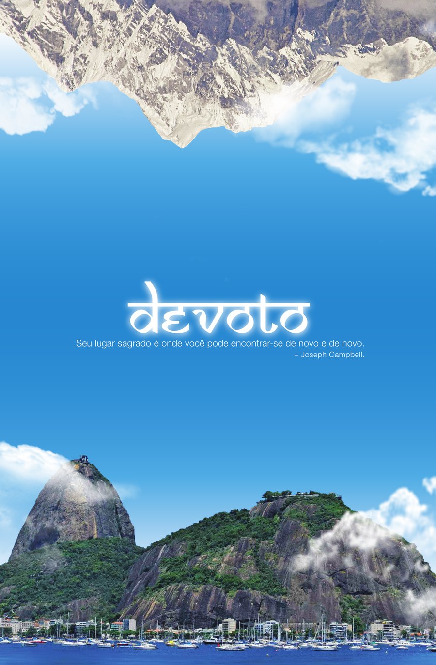 Capa do documentário Devoto: o Himalaia de cabeça para baixo encontrando o Pão de Açúcar, no Rio de Janeiro